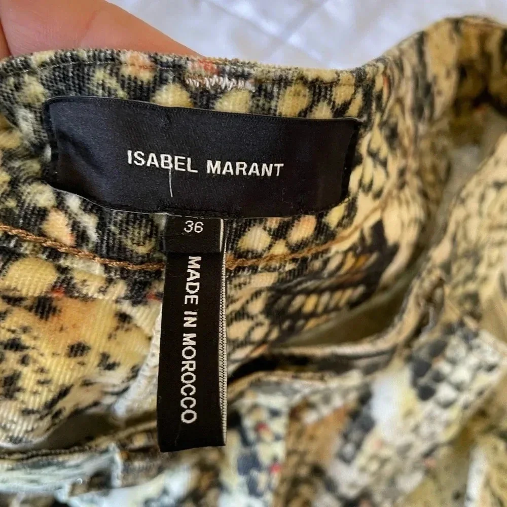 Isabel Marant snake print corduroy pants